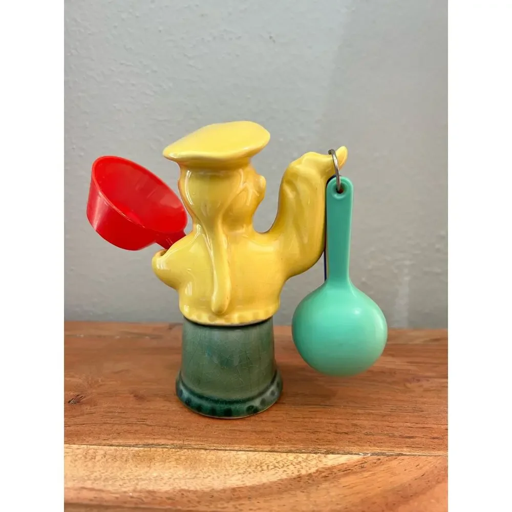 Measure Boy Measuring Spoon Holder Vtg 50's Kitschy #1 Retro Kitchen Set Novelty
